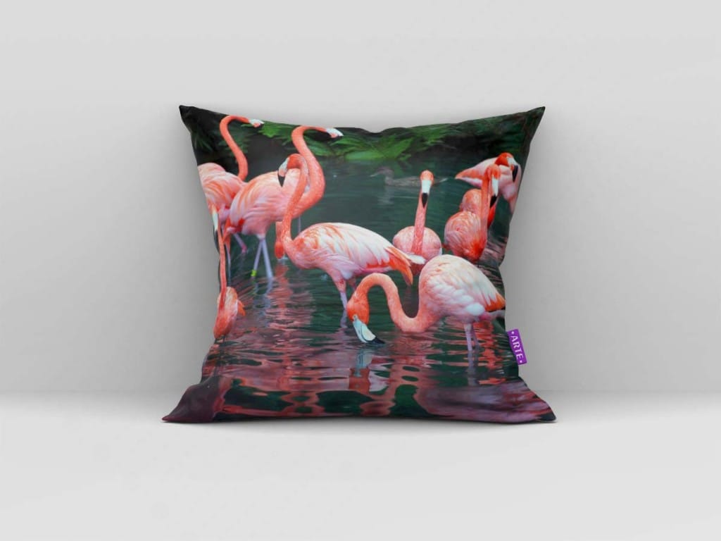 ARTE PARA ALMOFADA - KIT FLAMINGO TROPICAL-4483
