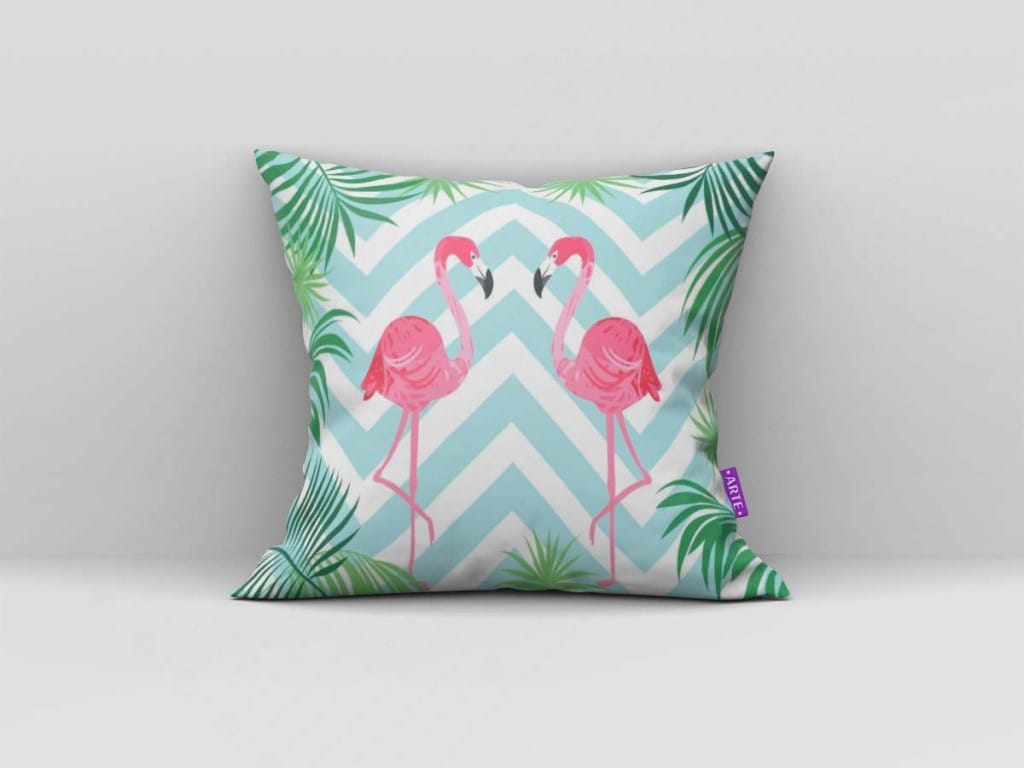 ARTE PARA ALMOFADA - KIT FLAMINGO TROPICAL-4485