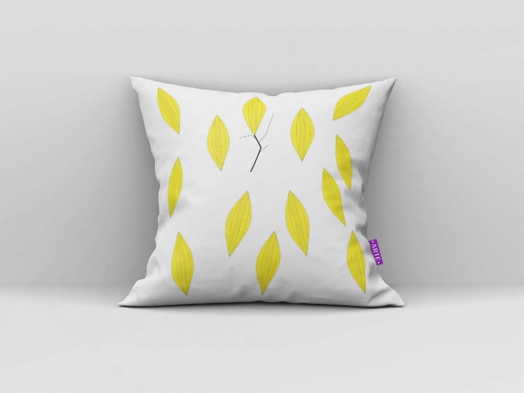 ARTE PARA ALMOFADA FOLHAS AMARELAS - KIT FOLHAS COLORIDAS-4542