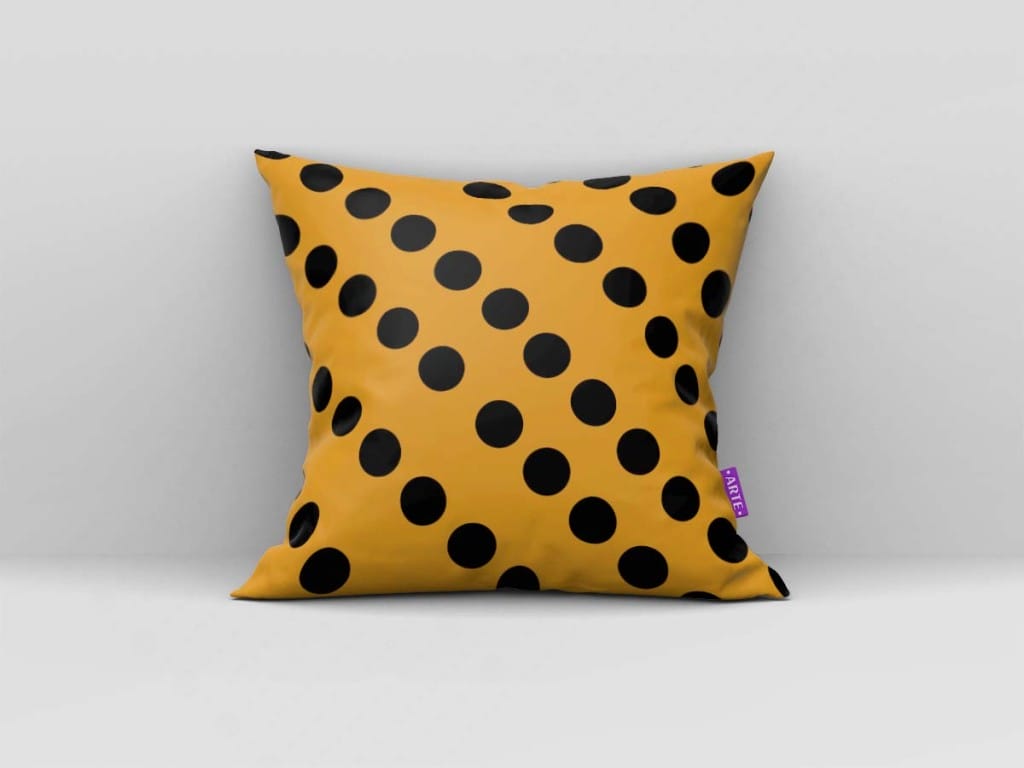 ARTE PARA ALMOFADA - KIT BOLINHAS PRETO E DOURADO-4573