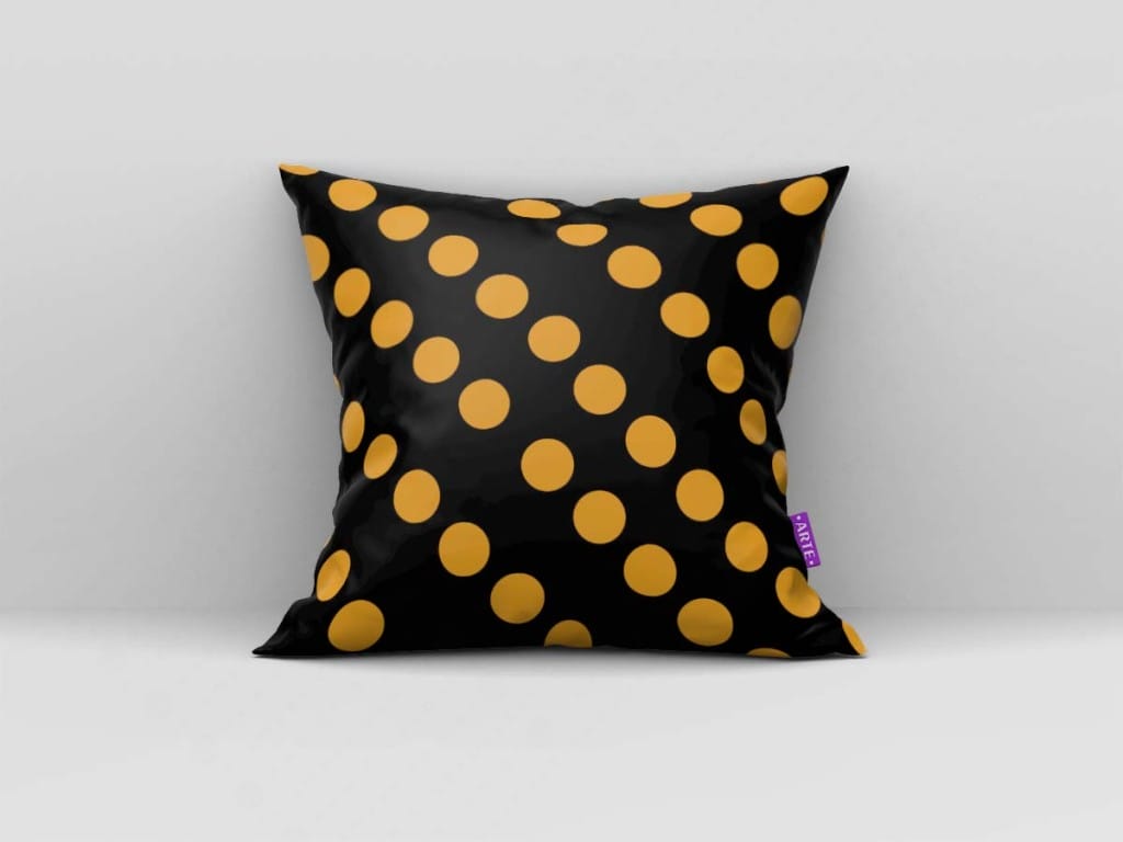 ARTE PARA ALMOFADA - KIT BOLINHAS PRETO E DOURADO-4576