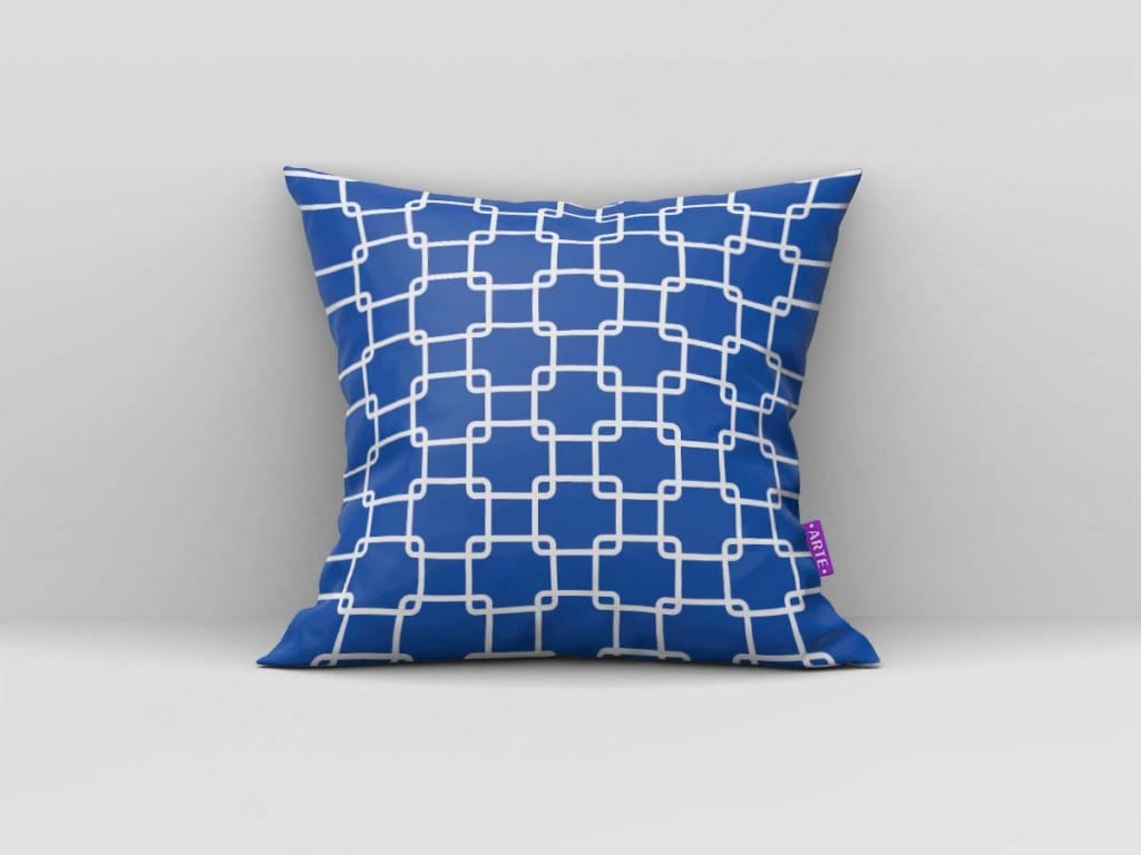 ARTE PARA ALMOFADA QUADRADOS - KIT GEOMÉTRICA MODERNA AZUL E BRANCO-4596