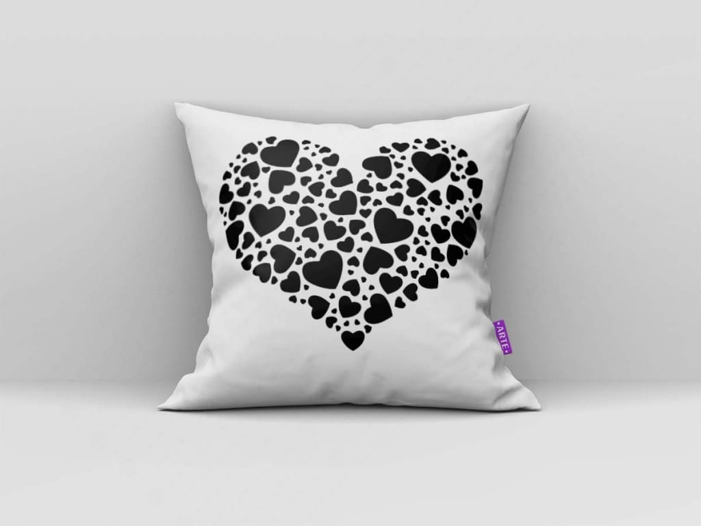 ARTE PARA ALMOFADA CORAÇÃO PRETO - KIT APRECIE AS COISAS PEQUENAS COM CORAÇÕES-4627