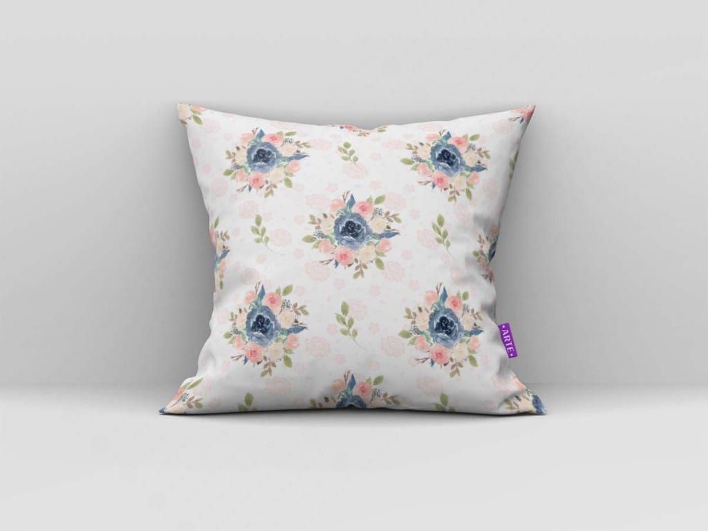ARTE PARA ALMOFADA - KIT FLORES AZUL E ROSA-4636