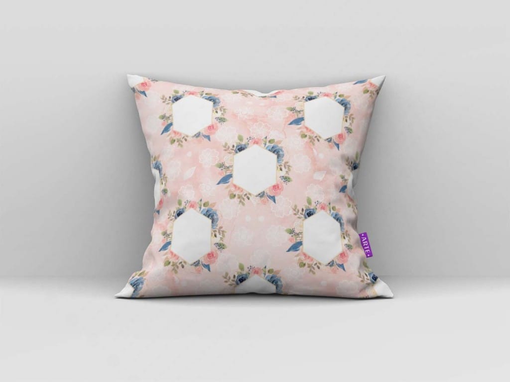 ARTE PARA ALMOFADA - KIT FLORES AZUL E ROSA-4638