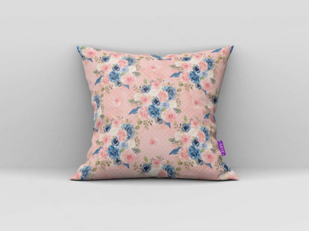 ARTE PARA ALMOFADA - KIT FLORES AZUL E ROSA-4643