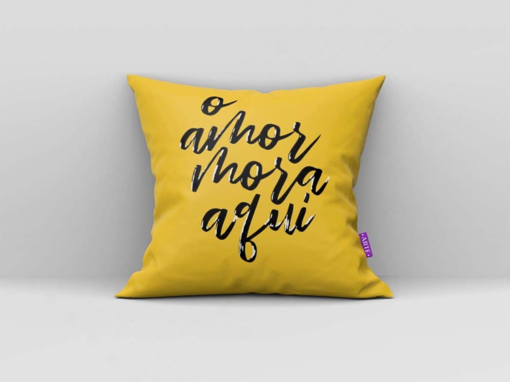 ARTE PARA ALMOFADA - KIT O AMOR MORA AQUI-4674