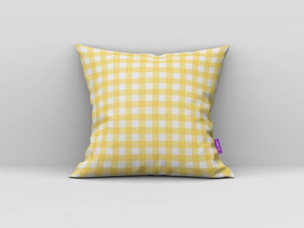 ARTE PARA ALMOFADA XADREZ AMARELA E BRANCA - KIT BABY MICKEY MOUSE BLUE YELLOW DIGITAL PAPE-4777