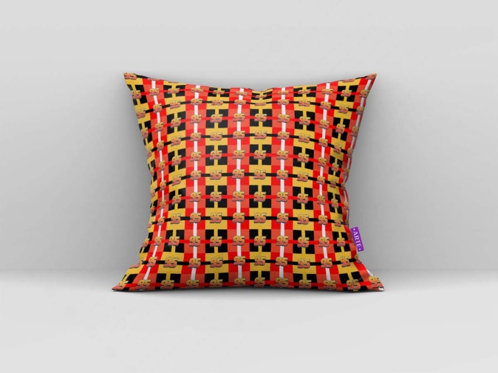 ARTE PARA ALMOFADA XADREZ COM NÚMERO 95 - KIT CARS DIGITAL PAPER-4862