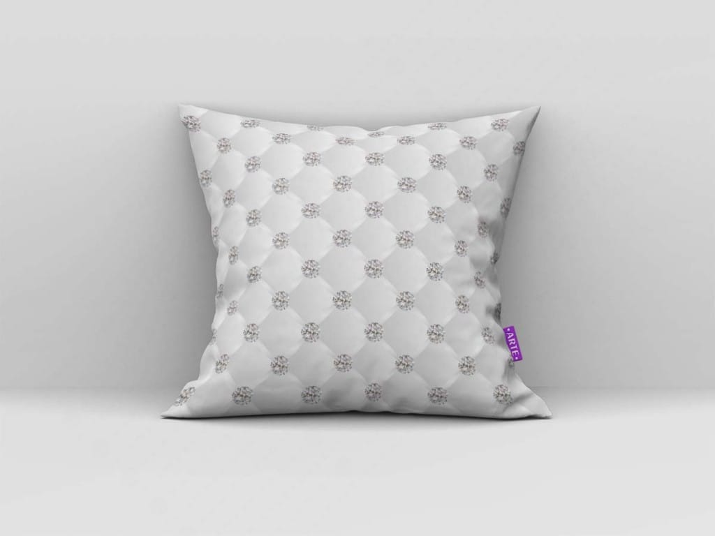 ARTE PARA ALMOFADA CINZA XADREZ COM BOTÕES - KIT CINDERELLA MP-4871