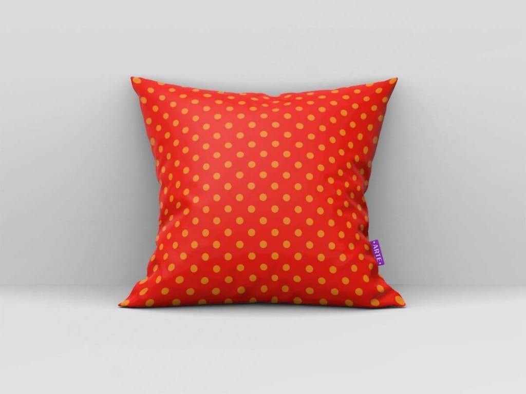 ARTE PARA ALMOFADA DE BOLINHAS LARANJAS COM FUNDO VERMELHO - KIT ELMO ROJO DIGITAL PAPER-4978
