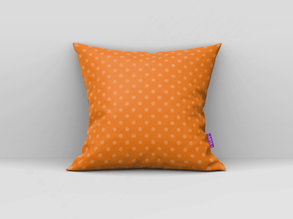 ARTE PARA ALMOFADA DE BOLINHAS COM FUNDO LARANJA - KIT HOME DIGITAL PAPER CLIPART-5108