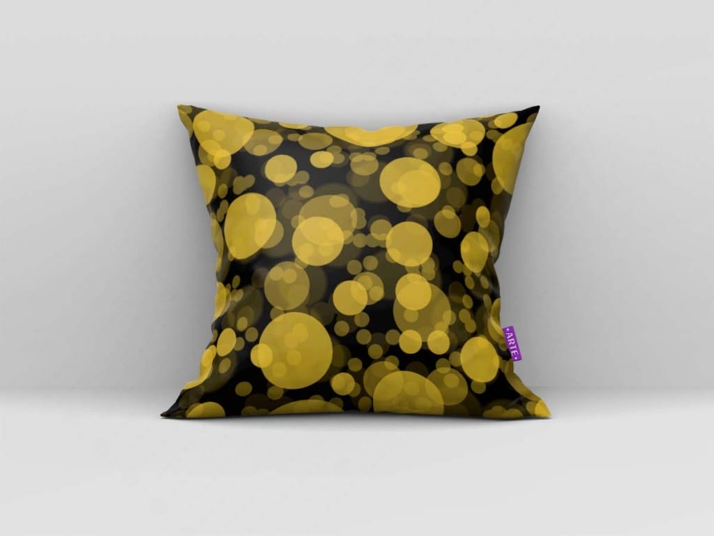 ARTE PARA ALMOFADA DE CÍRCULOS LUMINOSOS AMARELOS - KIT INSIDE OUT-5124