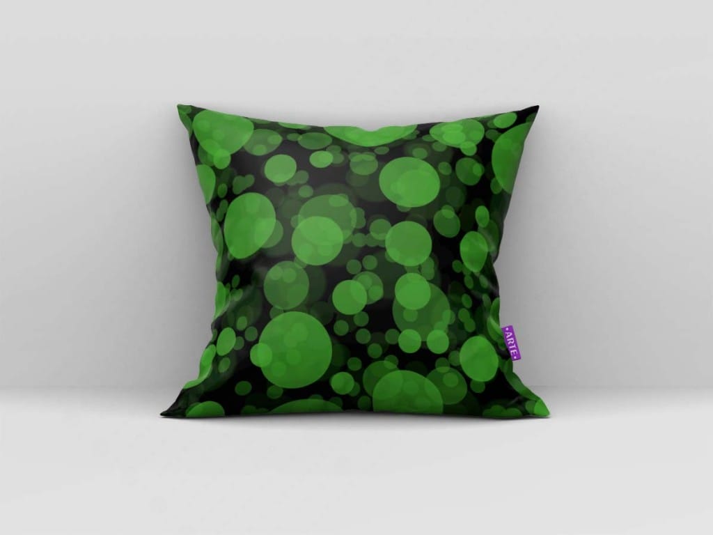 ARTE PARA ALMOFADA DE CÍRCULOS LUMINOSOS VERDES - KIT INSIDE OUT-5126