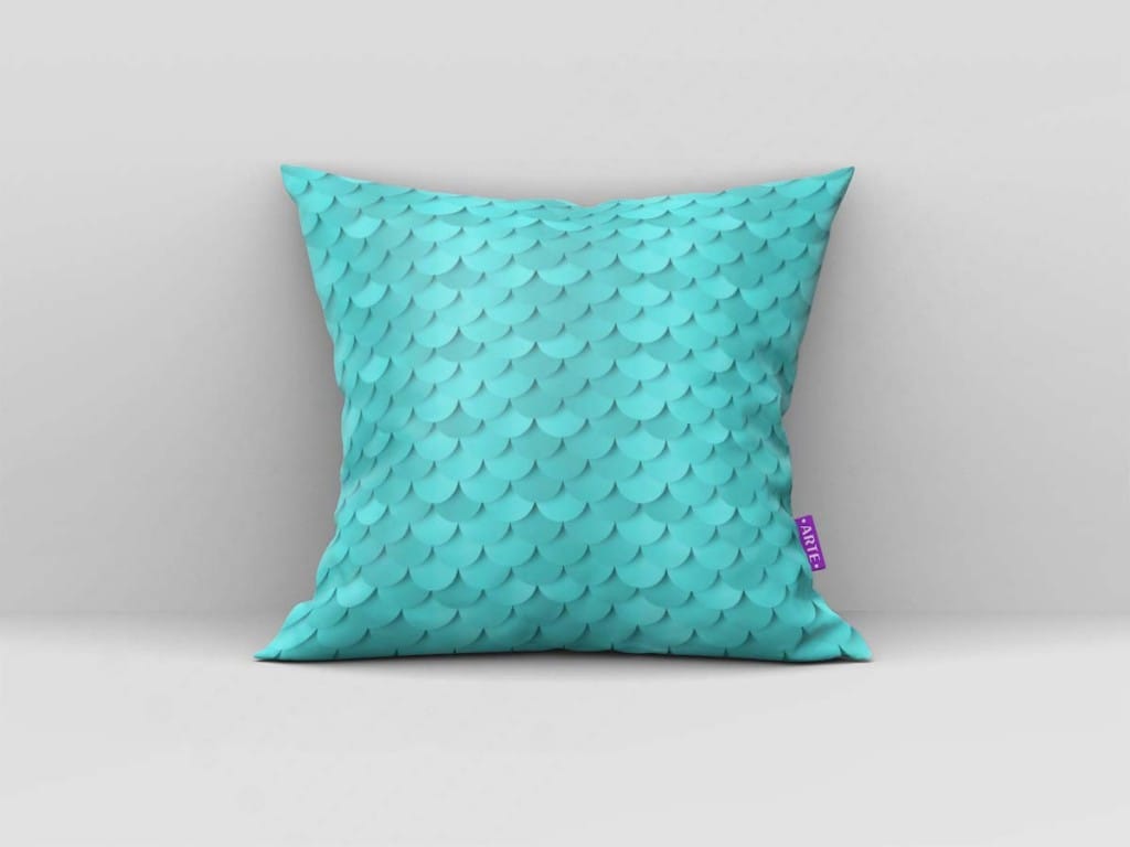 ARTE PARA ALMOFADA DEGRADÊ TURQUESA - KIT ESCAMAS DE SEREIA PAPEL DIGITAL-5241