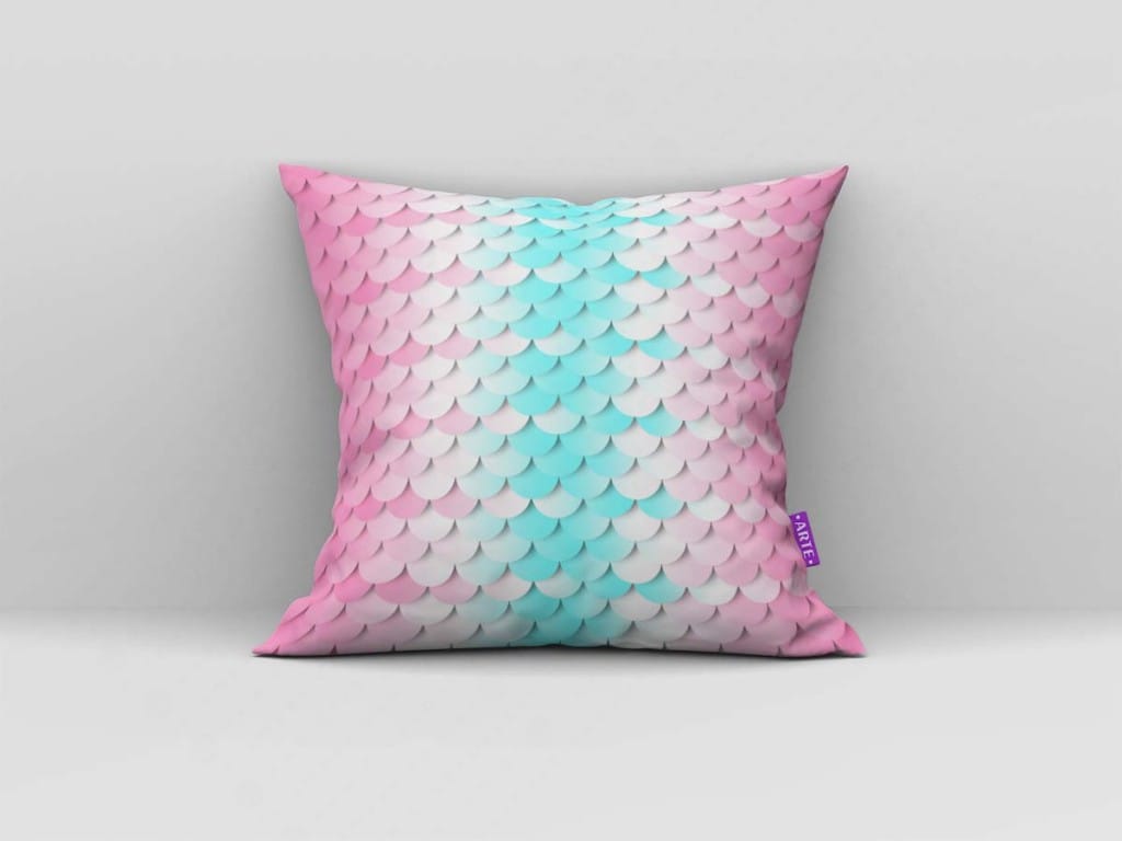 ARTE PARA ALMOFADA DEGRADÊ ROSA E TURQUESA - KIT ESCAMAS DE SEREIA PAPEL DIGITAL-5247