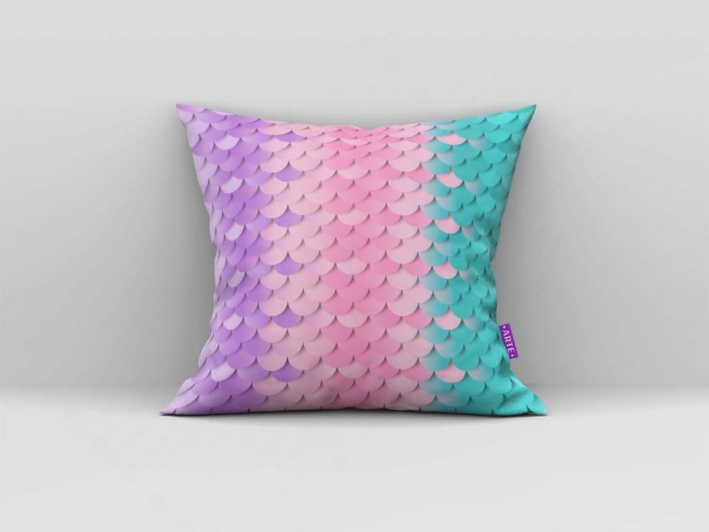 ARTE PARA ALMOFADA DEGRADÊ ROXA ROSA E TURQUESA - KIT ESCAMAS DE SEREIA PAPEL DIGITAL-5248