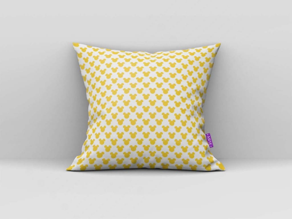 ARTE PARA ALMOFADA DE MINIATURAS AMARELAS - KIT MICKEY MOUSE PAPEL DIGITAL-5255