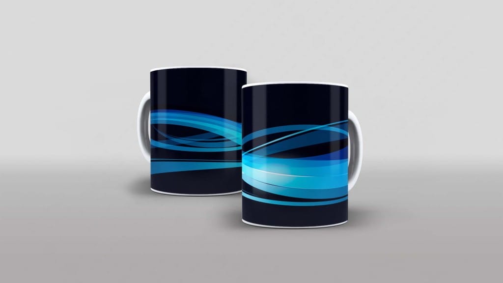 ARTE PARA CANECA DE LINHAS ONDULADAS AZUIS-5262