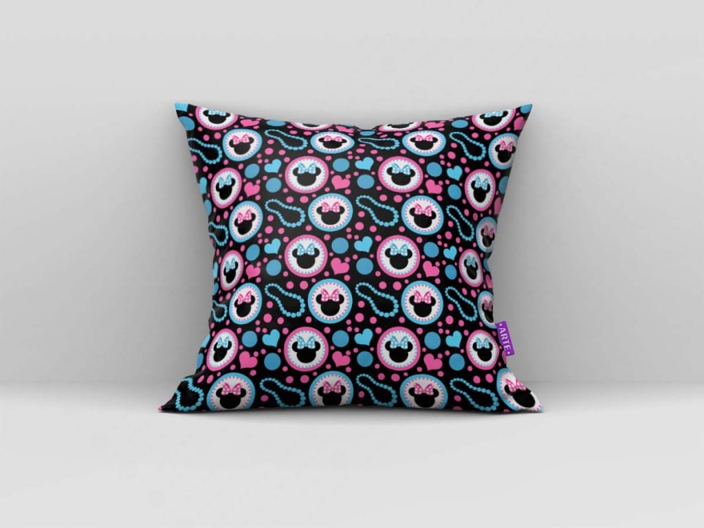 ARTE PARA ALMOFADA DE ELEMENTOS - KIT MINNIE MOUSE PAPEL DIGITAL AZUL E ROSA-5281