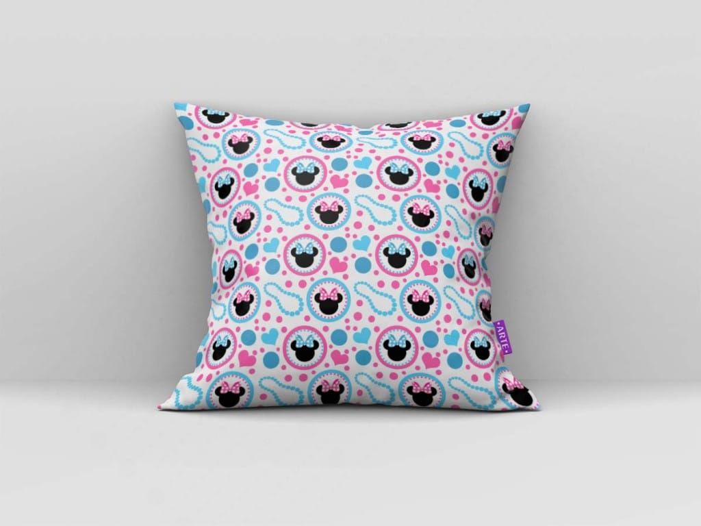 ARTE PARA ALMOFADA DE ELEMENTOS - KIT MINNIE MOUSE PAPEL DIGITAL AZUL E ROSA-5288