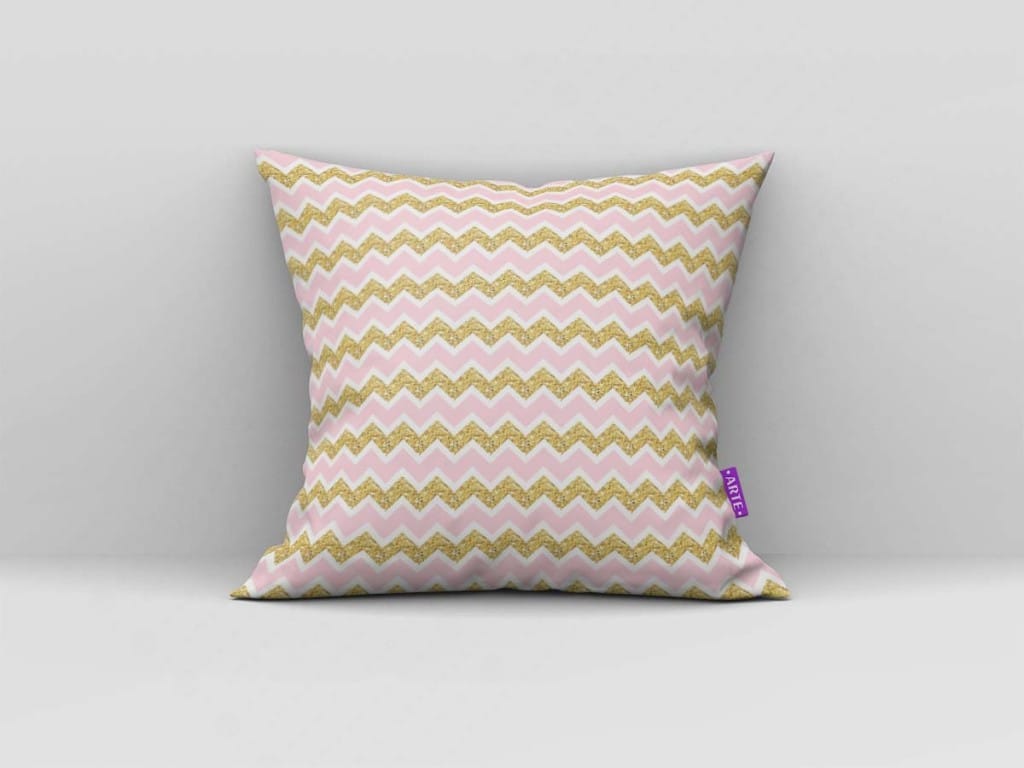 ARTE PARA ALMOFADA DE ZIG ZAG - KIT MINNIE MOUSE ROSA E OURO-5318