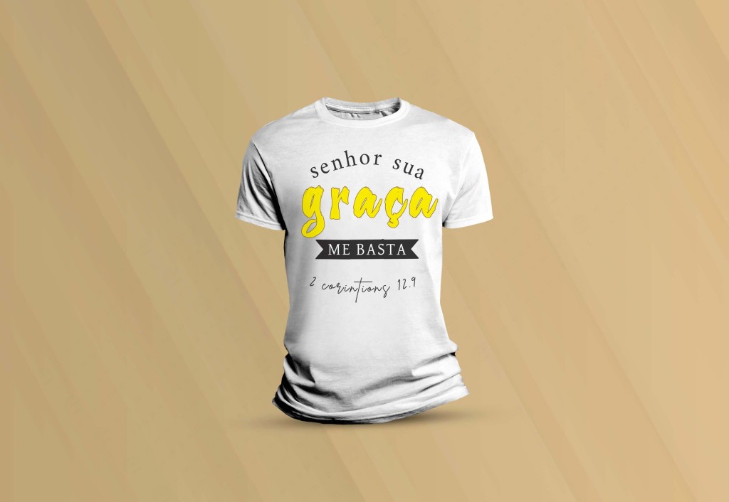 ARTE PARA CAMISETA - SENHOR SUA GRAÇA ME BASTA-5325