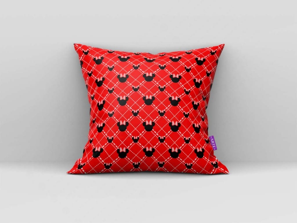 ARTE PARA ALMOFADA XADREZ E MINIATURAS - KIT MINNIE MOUSE PAPEL DIGITAL VERMELHO-5331