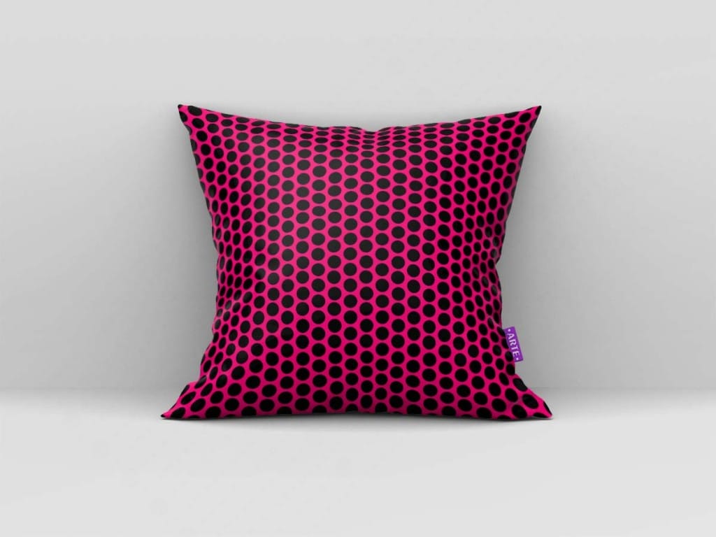 ARTE PARA ALMOFADA DE BOLINHAS - KIT ROSA BRANCO PRETO PAPEL MÁGICO-5457