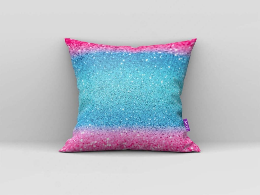 ARTE PARA ALMOFADA BRILHANTE DEGRADÊ AZUL E ROSA - KIT POPPY DE TROLLS-5755