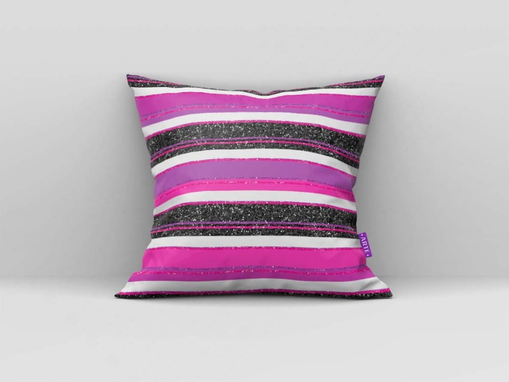 ARTE PARA ALMOFADA DE LISTRAS COLORIDAS BRILHANTES - KIT VAMPIRINA BRILHO PAPEL MÁGICO-5768