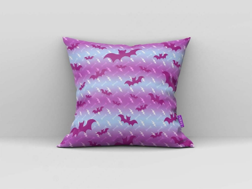 ARTE PARA ALMOFADA DEGRADÊ COM MORCEGOS - KIT VAMPIRINA PAPEL DIGITAL/SCRAPBOOK-5789