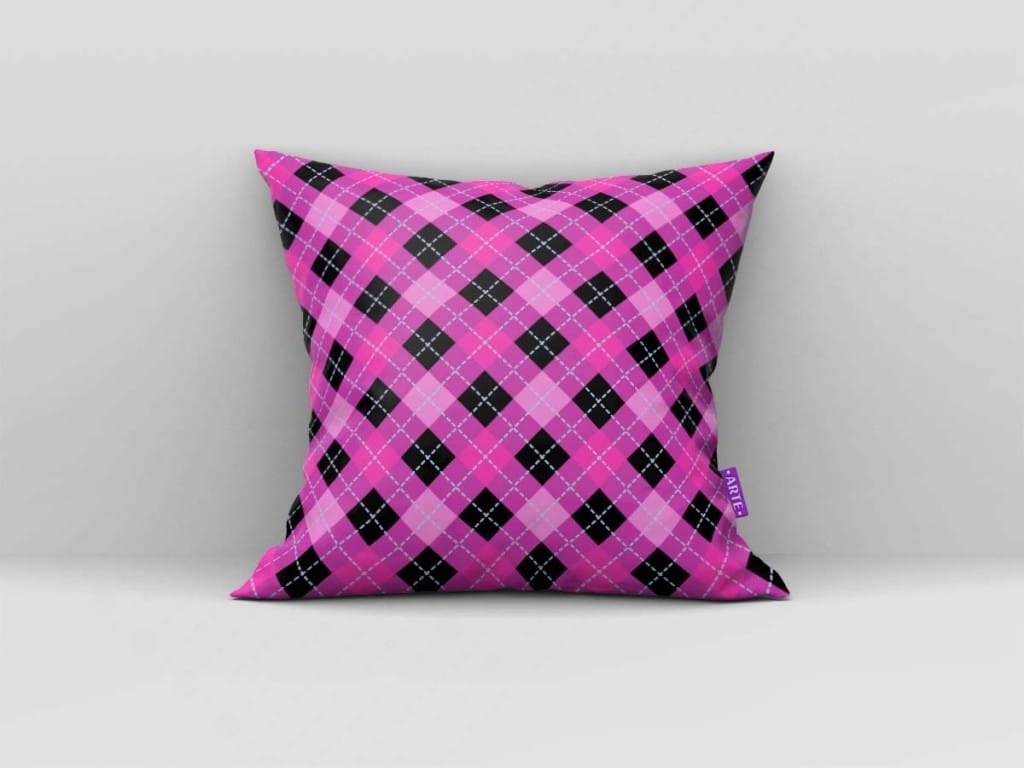 ARTE PARA ALMOFADA XADREZ ROSA E PRETO - KIT VAMPIRINA PAPEL DIGITAL/SCRAPBOOK-5790