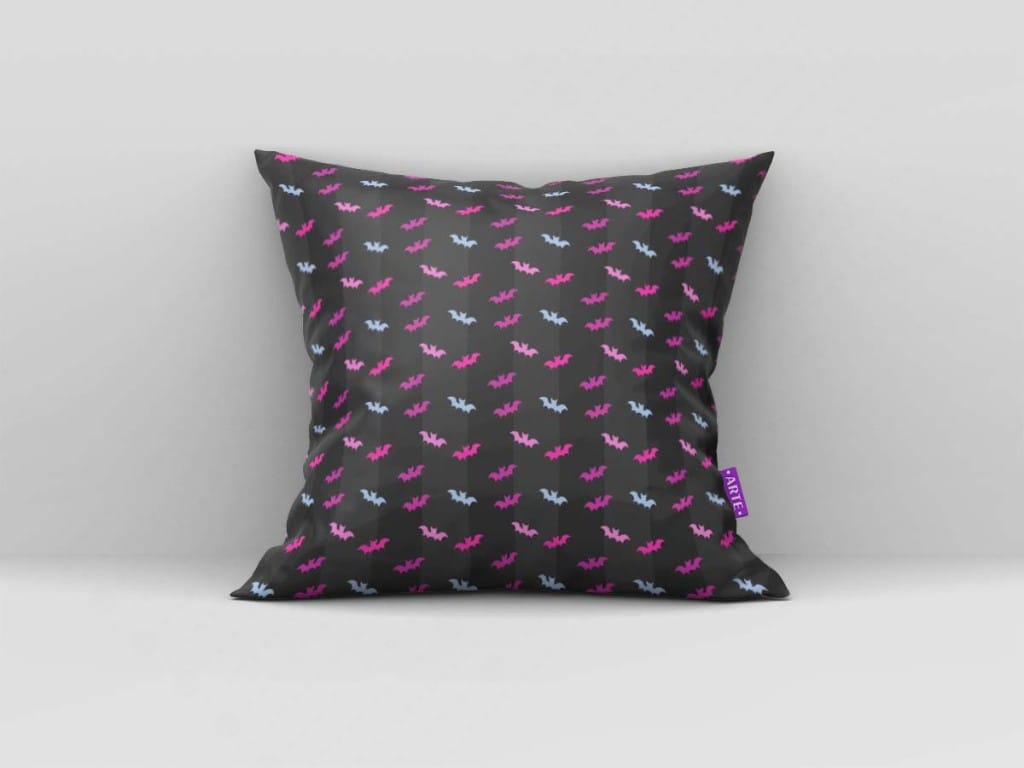 ARTE PARA ALMOFADA DE MORCEGOS COLORIDOS - KIT VAMPIRINA PAPEL DIGITAL/SCRAPBOOK-5793