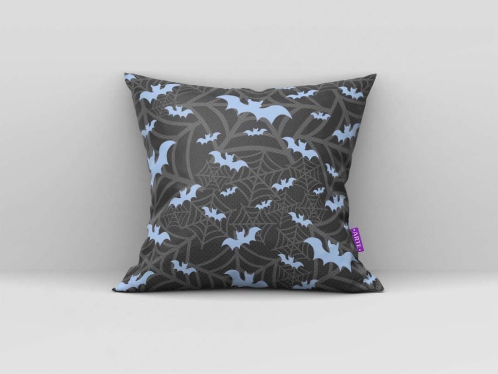 ARTE PARA ALMOFADA DE TEIAS DE ARANHA COM MORCEGOS - KIT VAMPIRINA PAPEL DIGITAL/SCRAPBOOK-5802