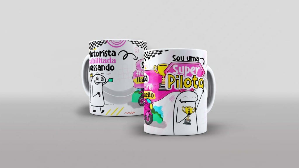 ARTE PARA CANECA SOU UMA SUPER PILOTA RECEM HABILITADA-5808
