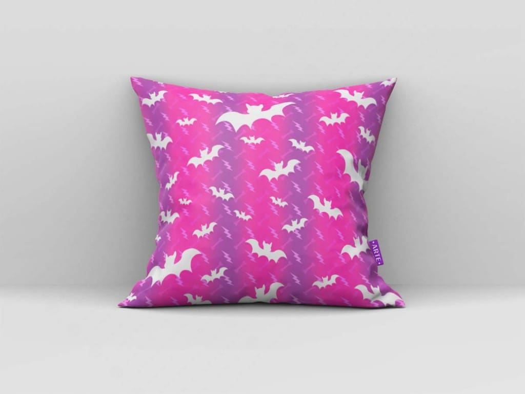 ARTE PARA ALMOFADA DEGRADÊ COM MORCEGOS - KIT VAMPIRINA PAPEL MÁGICO-5810