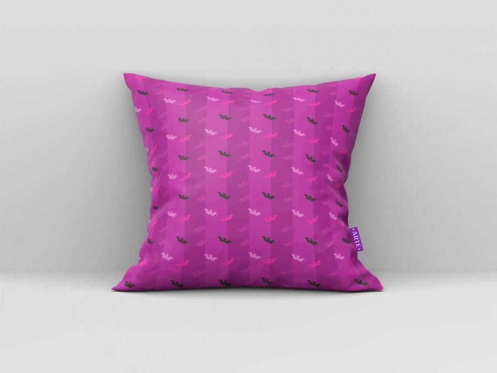 ARTE PARA ALMOFADA DE MORCEGOS E LISTRAS ROSA - KIT VAMPIRINA PAPEL MÁGICO-5814