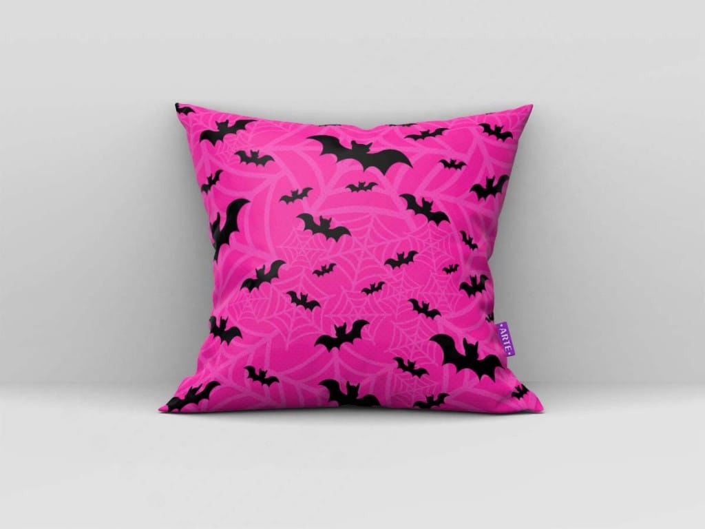 ARTE PARA ALMOFADA DE TEIAS DE ARANHA E MORCEGOS - KIT VAMPIRINA PAPEL MÁGICO-5819