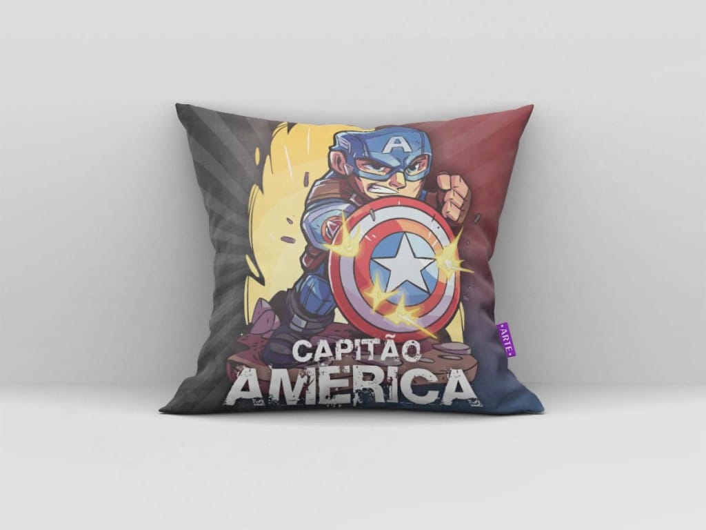 ARTE PARA ALMOFADA DO CAPITÃO AMÉRICA - KIT SUPER HERÓIS-5850