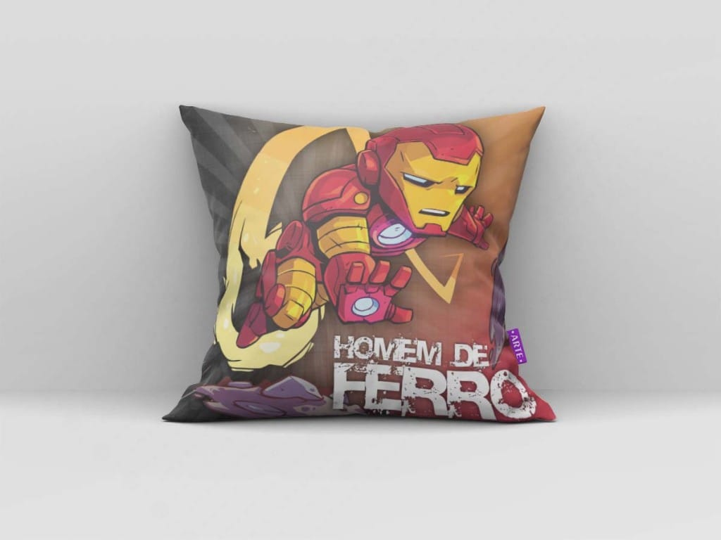 ARTE PARA ALMOFADA DO HOMEM DE FERRO - KIT SUPER HERÓIS-5852