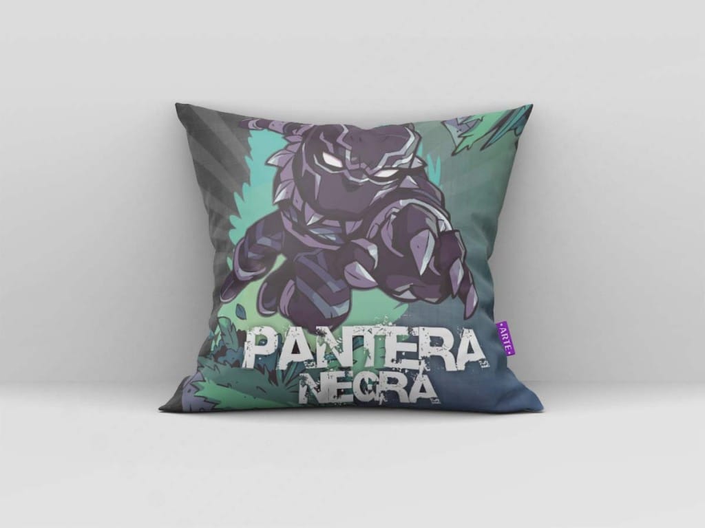 ARTE PARA ALMOFADA DA PANTERA NEGRA - KIT SUPER HERÓIS-5854