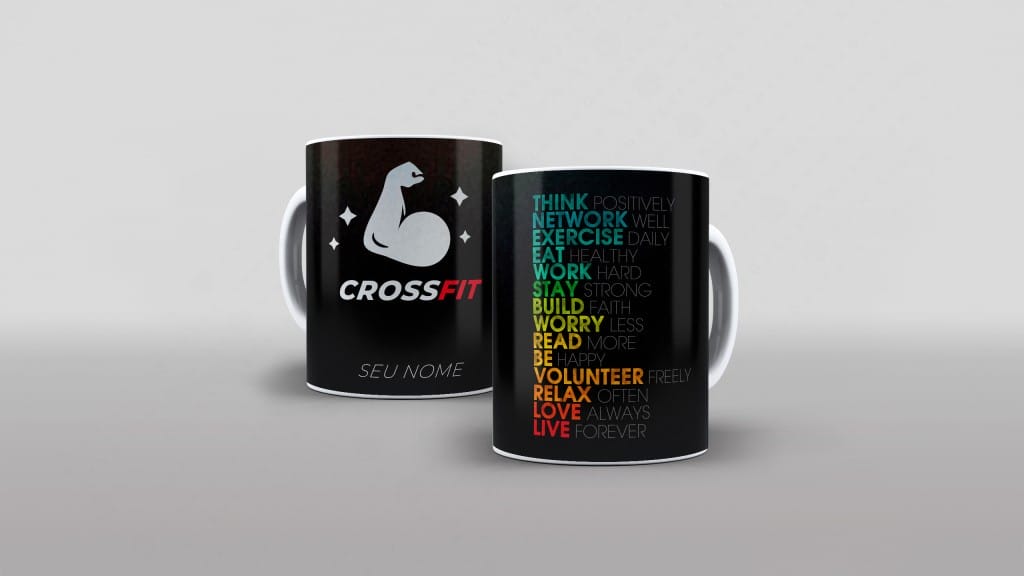 ARTE CROSSFIT COM NOME 5 PARA CANECA CLUBE DAS ESTAMPAS-5943