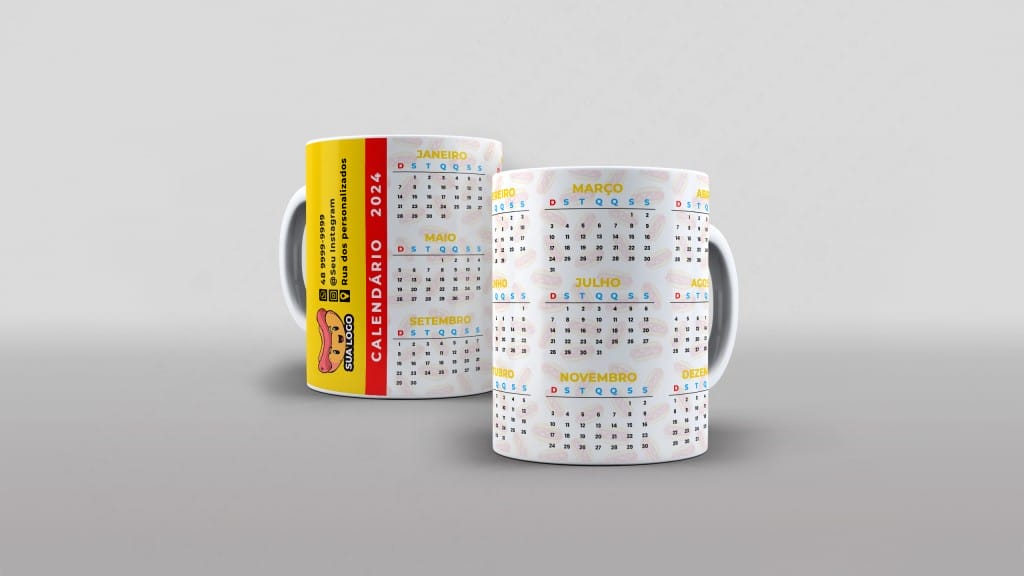 ARTE CALENDÁRIO 2024 HOTDOG PARA CANECA - CLUBE DAS ESTAMPAS-5999