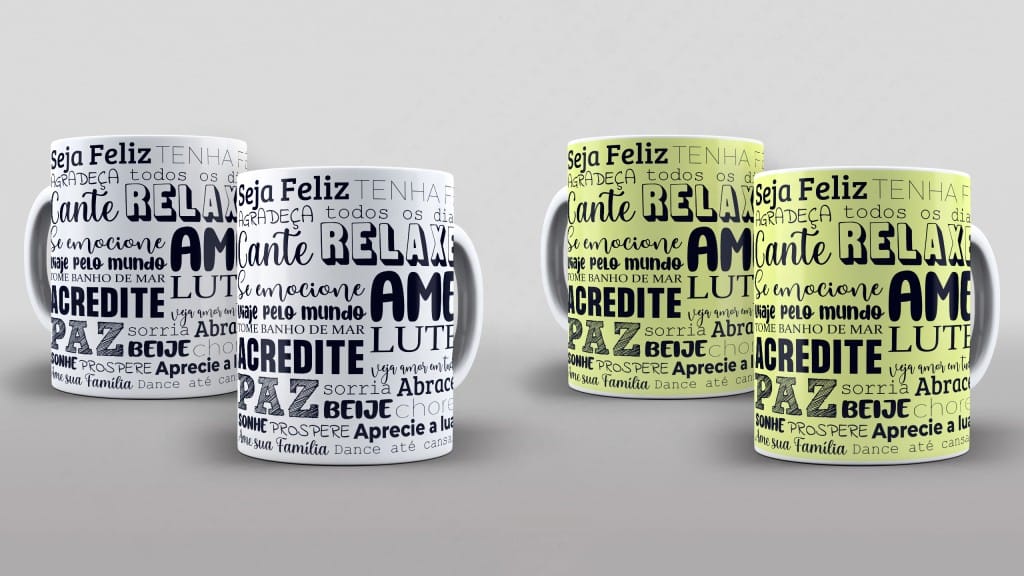Arte seja feliz tenha fe agradeça todos os dias para caneca-6066