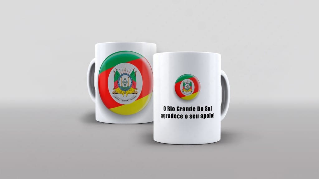 Arte medalha O Rio Grande Do Sul agradece o seu apoio para caneca clube das estampas-6087