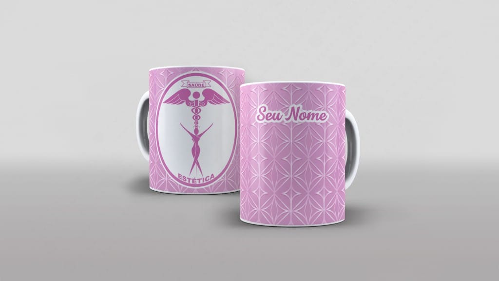 ARTE SAÚDE ESTÉTICA ROSA - ESTAMPA PARA CANECA-6109