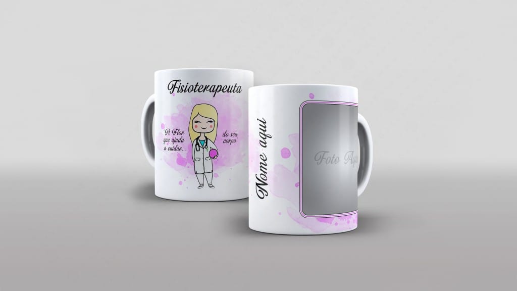 Arte Fisioterapeura a flor que ajuda a cuidar do seu corpo com nome com foto para caneca-6111