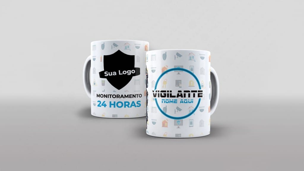 Arte vigilante com nome e logo para caneca-6116