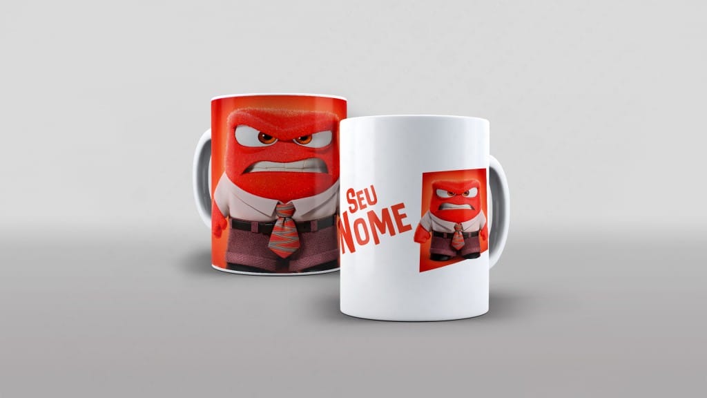 Arte divertidamente 2 raiva dois com nome para caneca-6134